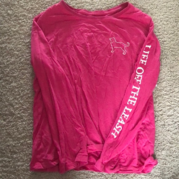 The Black Dog Tops - the black dog spot pink long sleeve t-shirt.